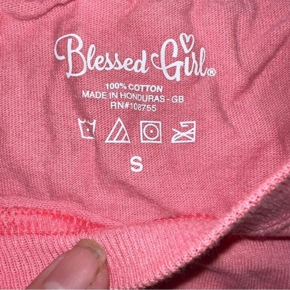 Blessed Girl Small Pink Follow Jesus Cowboy Boots Sunflower Long Sleeve Shirt - Picture 2 of 5